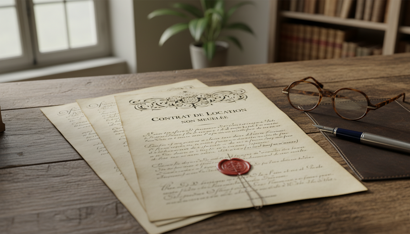 French tenancy contract document.