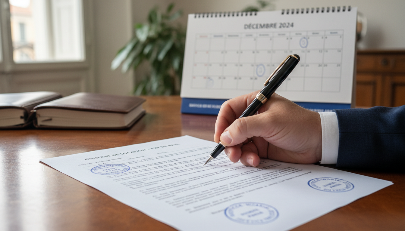 Signing end-of-lease agreement.