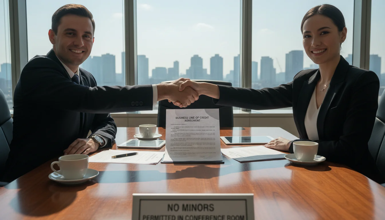 Business handshake over contract