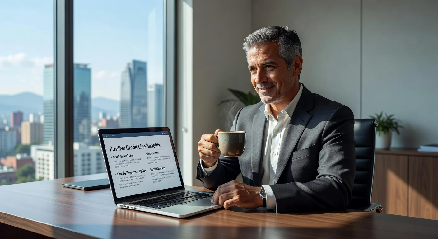 Mexican adult reviewing credit line benefits