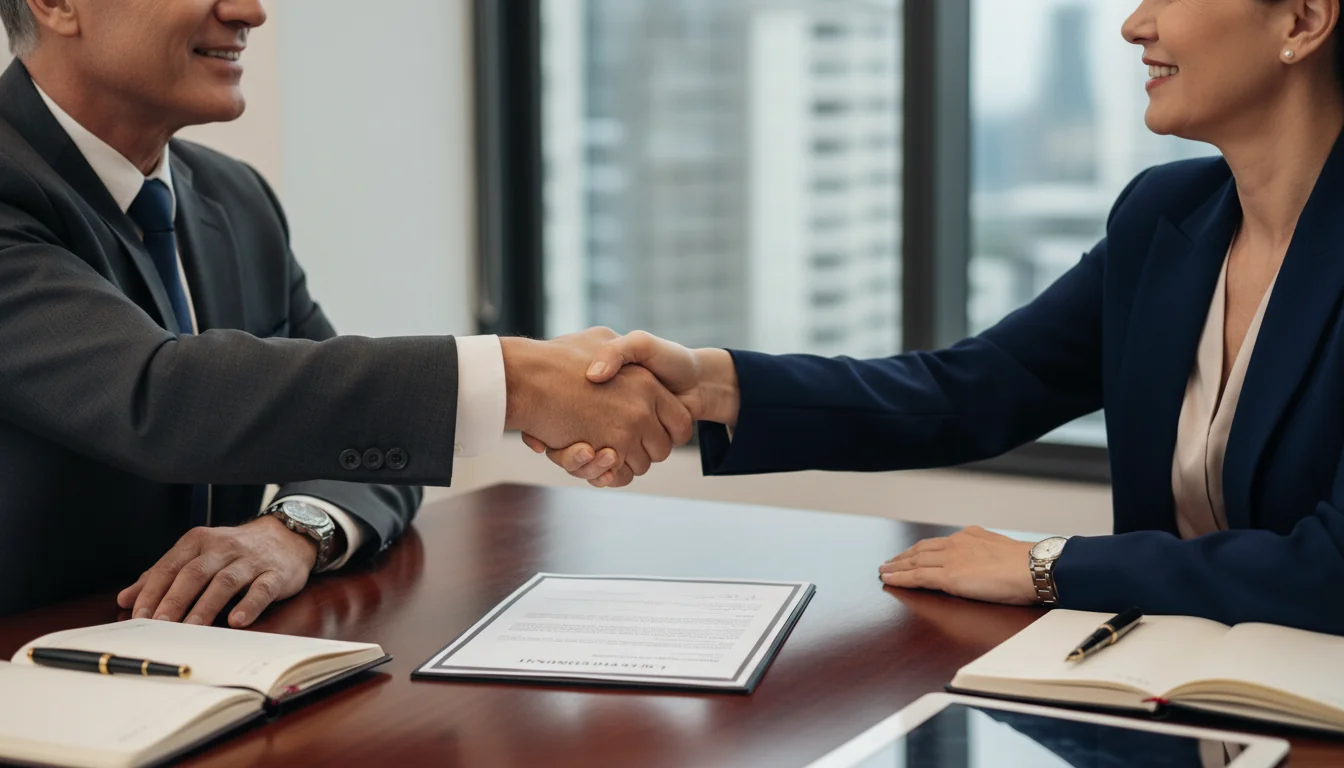 Handshake sealing line of credit deal