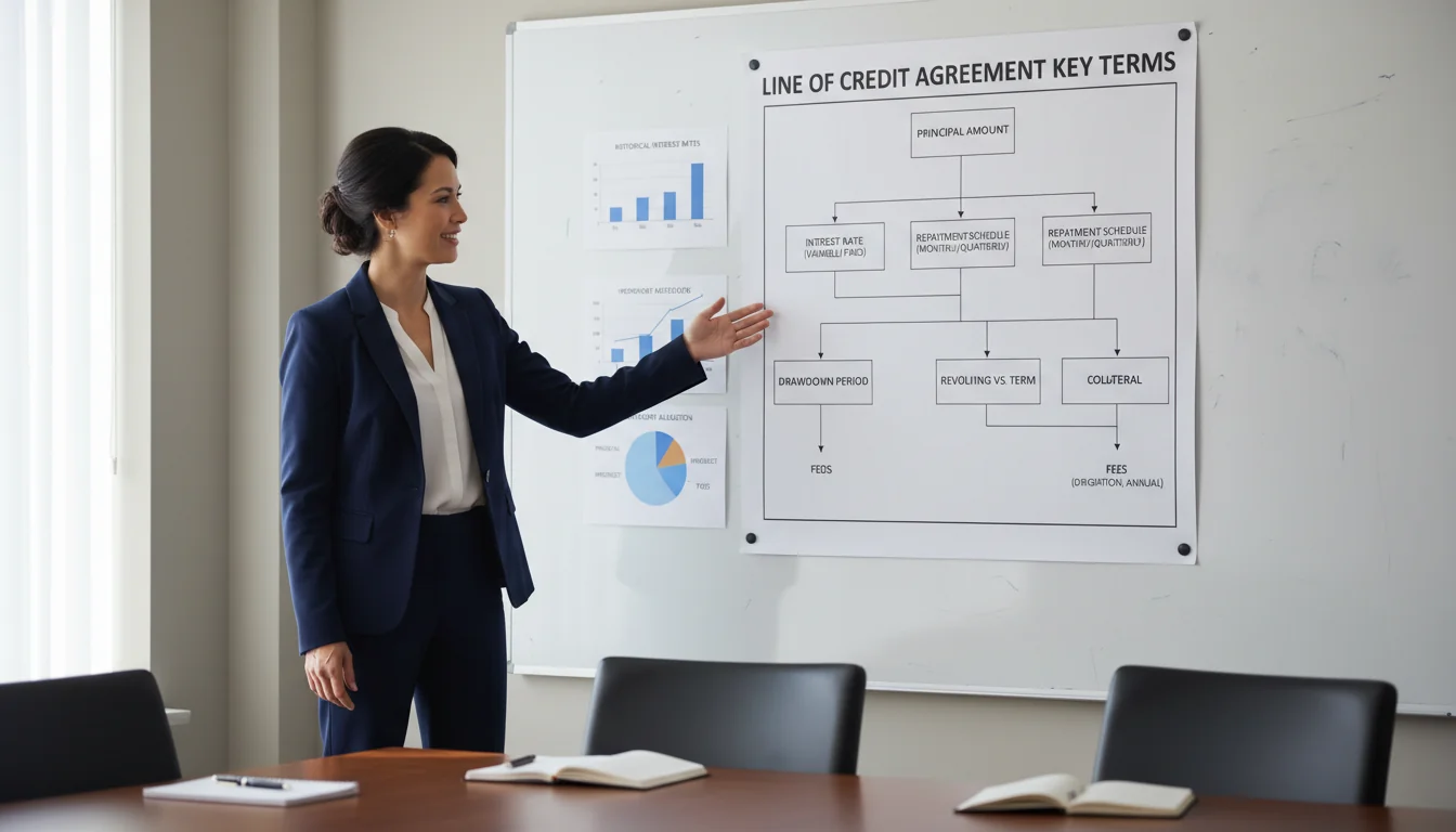 Visual flowchart of credit agreement terms