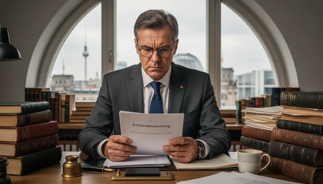 Lawyer reviewing Kreditrahmenvertrag document