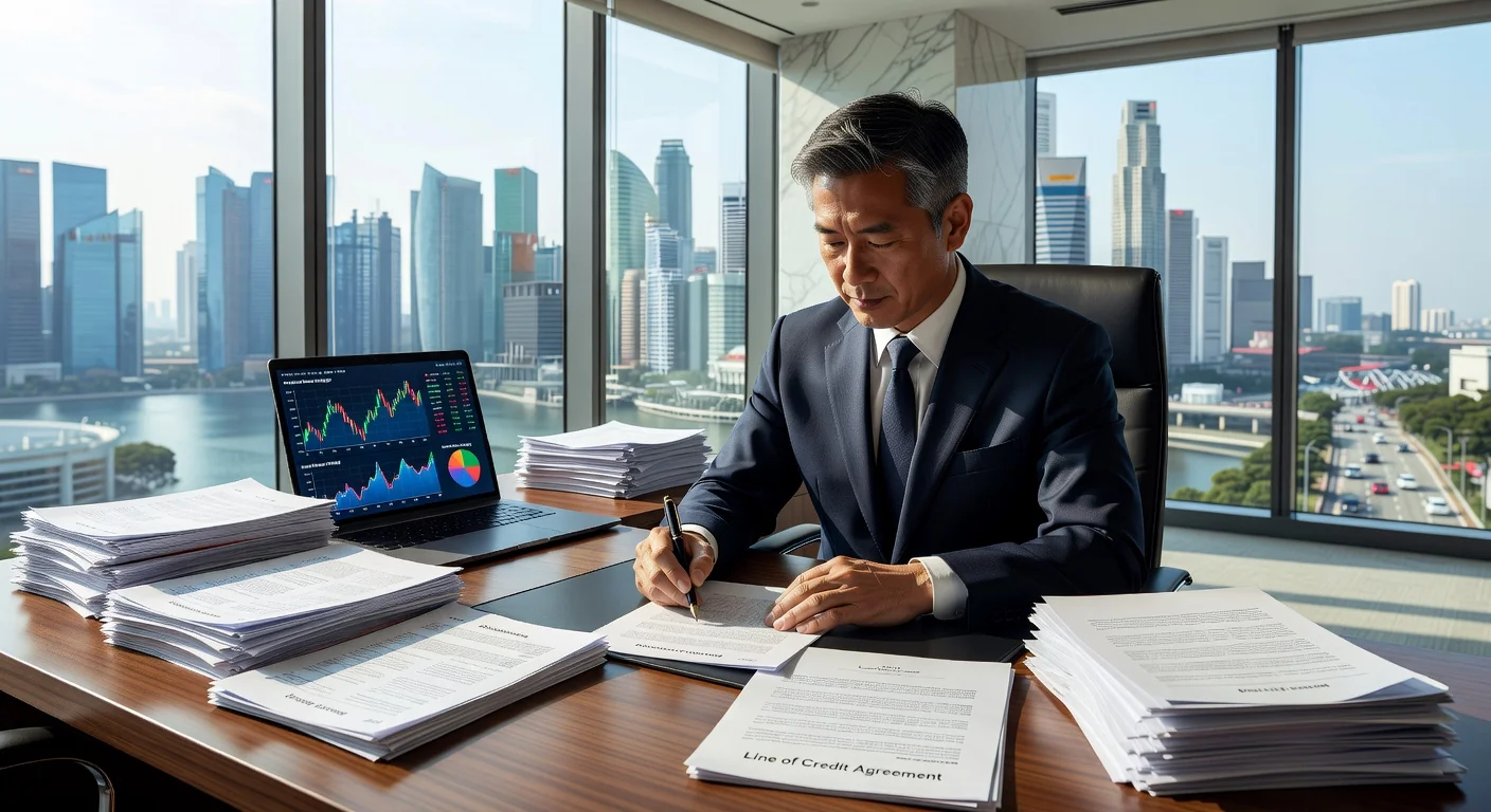 Professional signing line of credit agreement