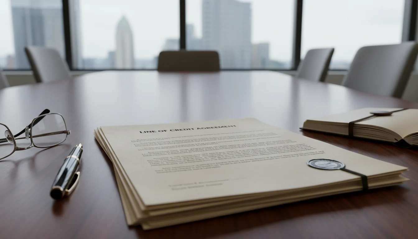 Stack of legal credit documents