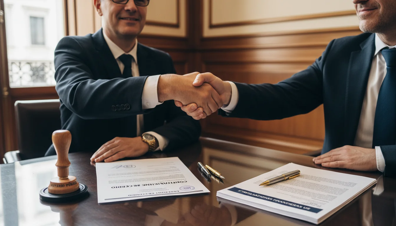 Signing credit line agreement in Spain