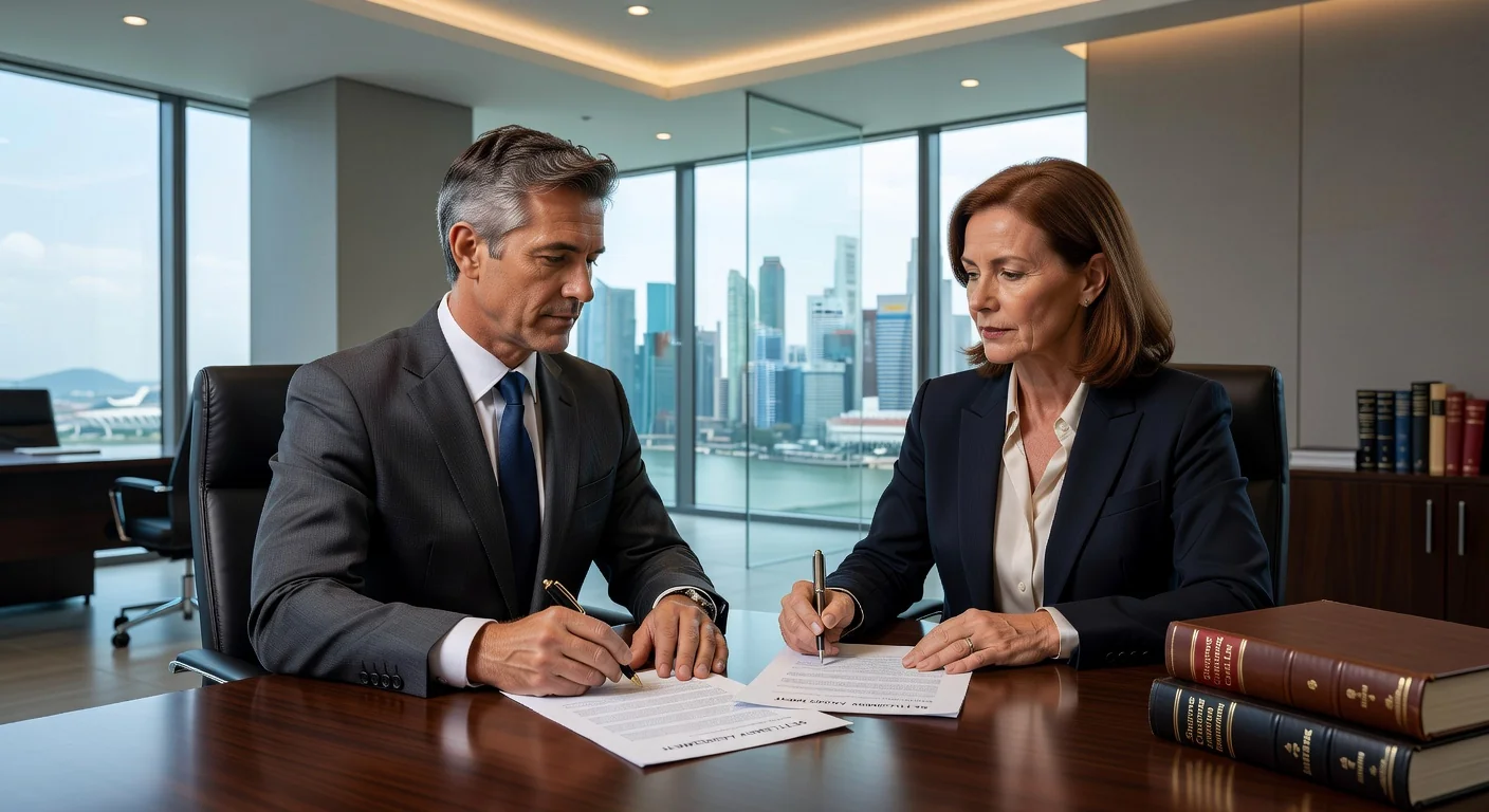 Professional signing settlement agreement