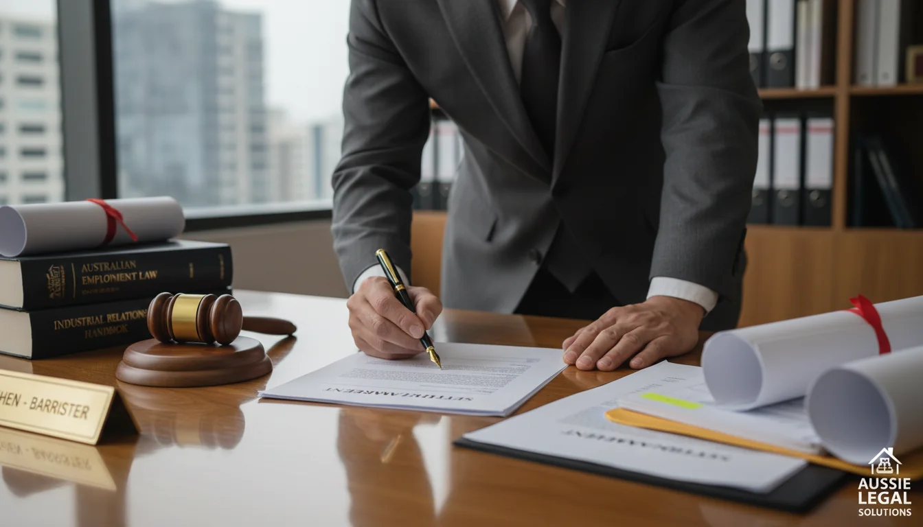 Signing employment settlement contract