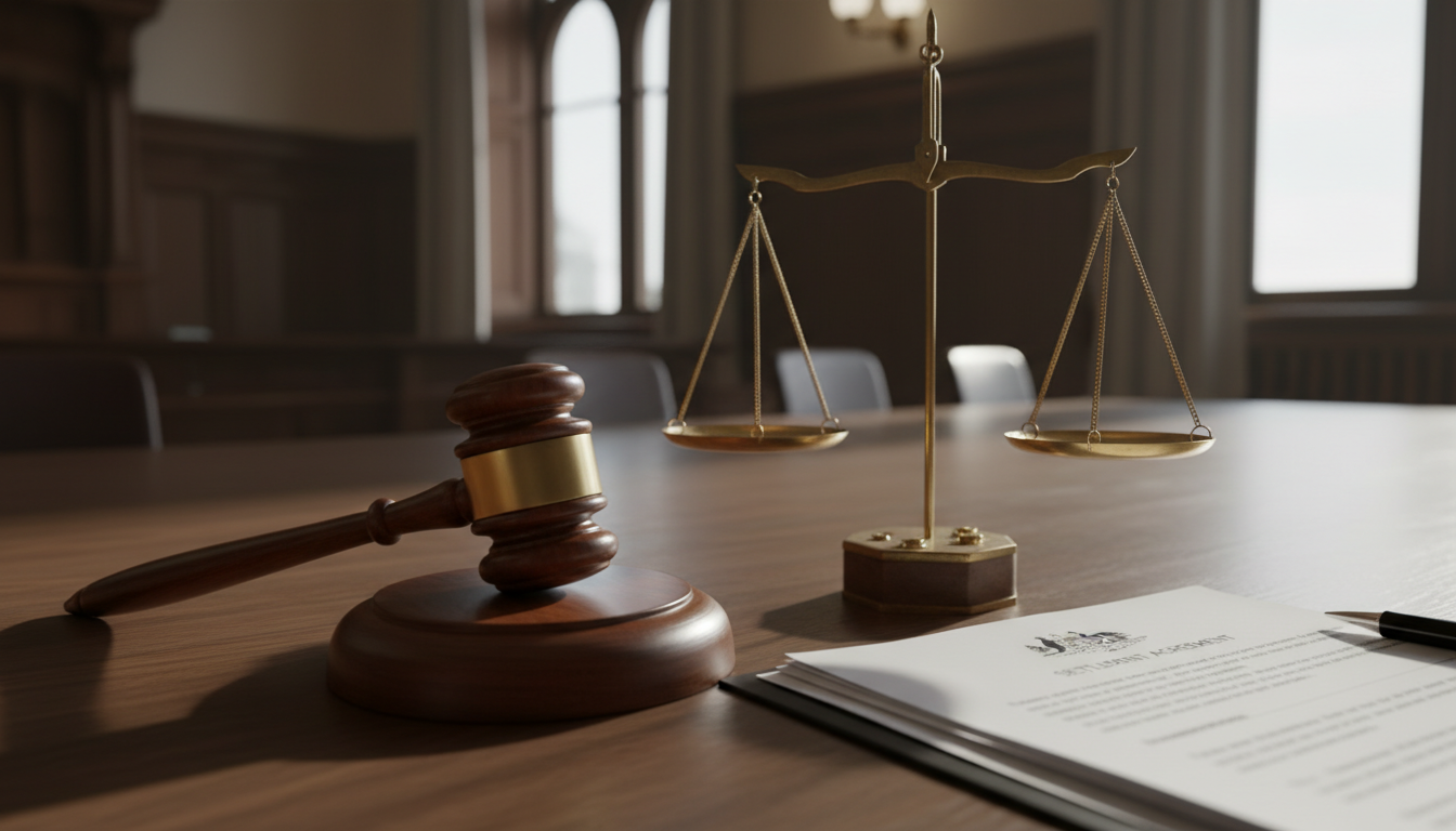 Gavel and Australian legal scales