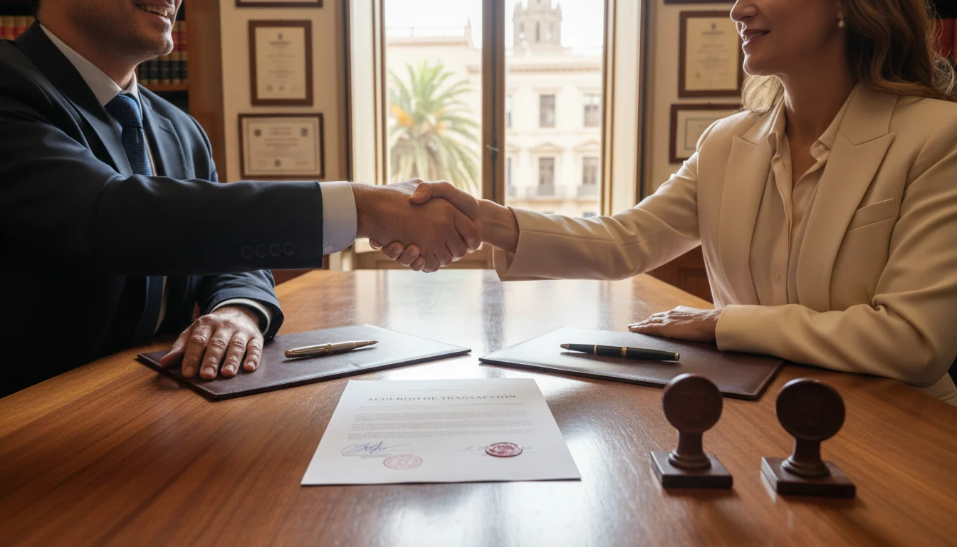Signing legal transaction document in Spain