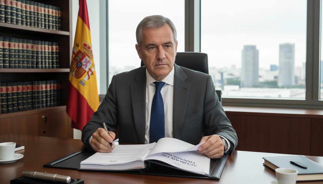 Spanish lawyer reviewing transaction agreement