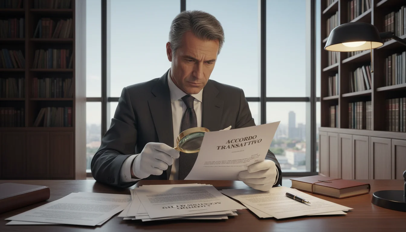 Italian lawyer reviewing legal documents