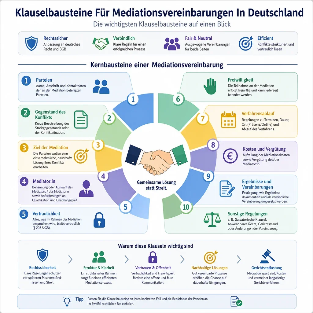 Klauselbausteine für Mediationsvereinbarungen
