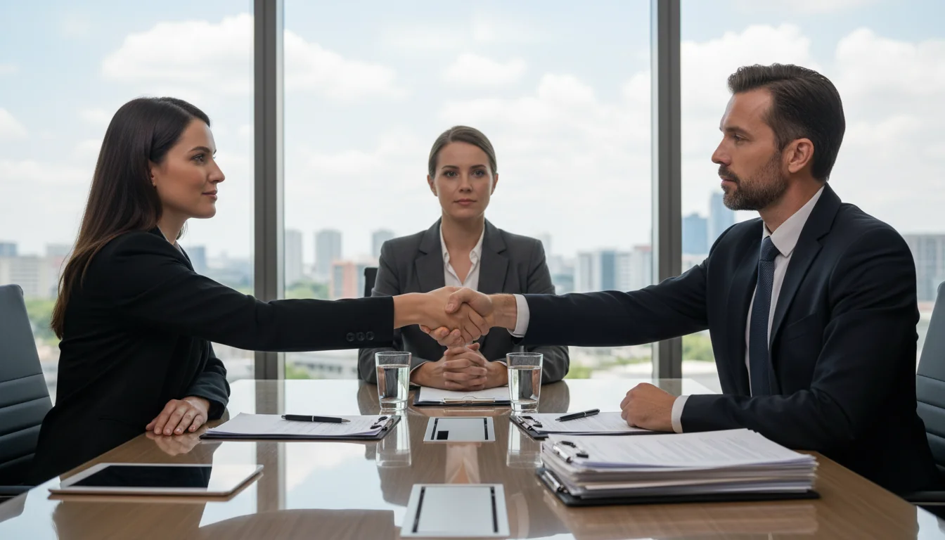 Business professionals in mediation session