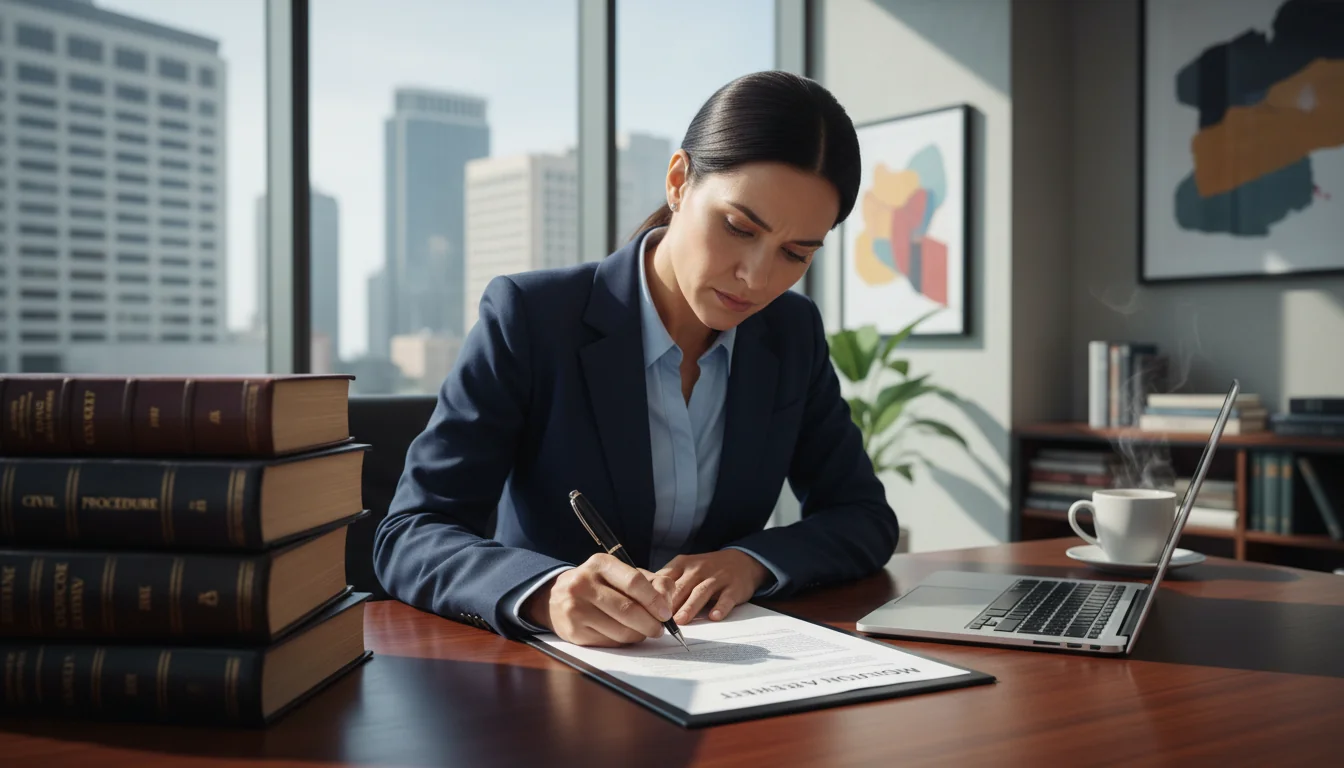 Lawyer drafting mediation agreement