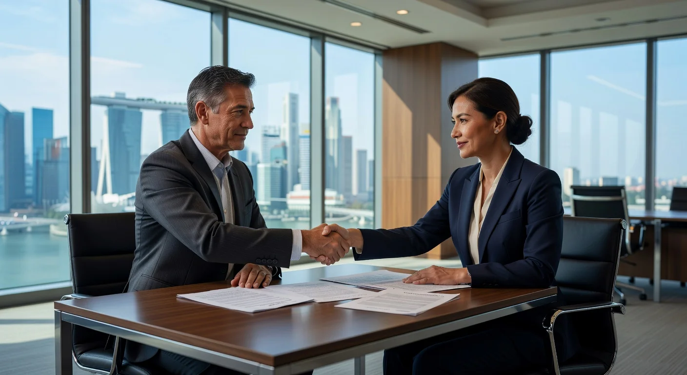 Professional mediators discussing agreement