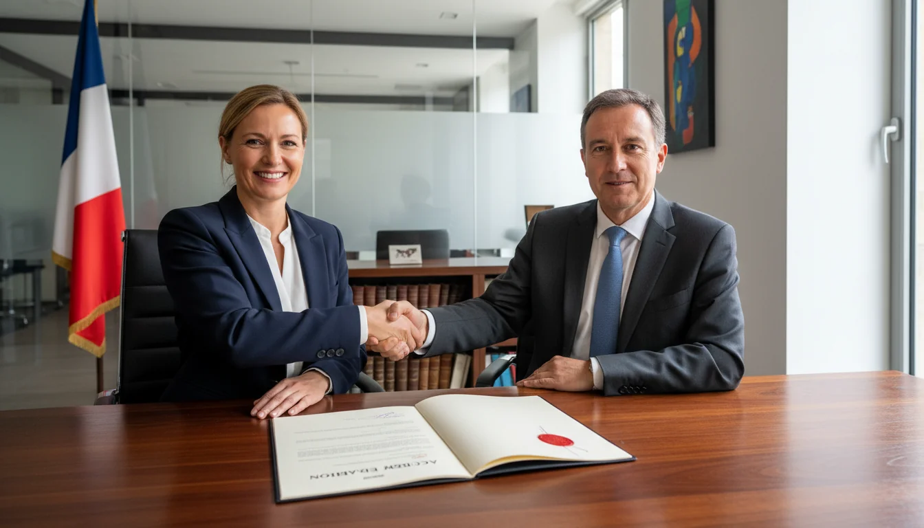 Mediation agreement signing in France