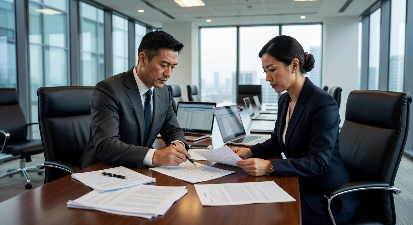 Chinese lawyers negotiating agreement