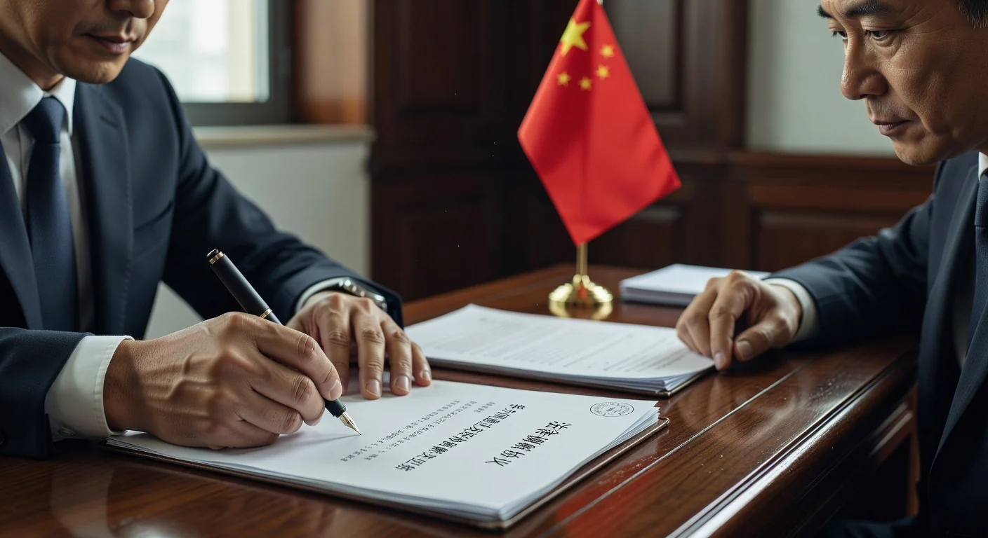 Signing mediation agreement document