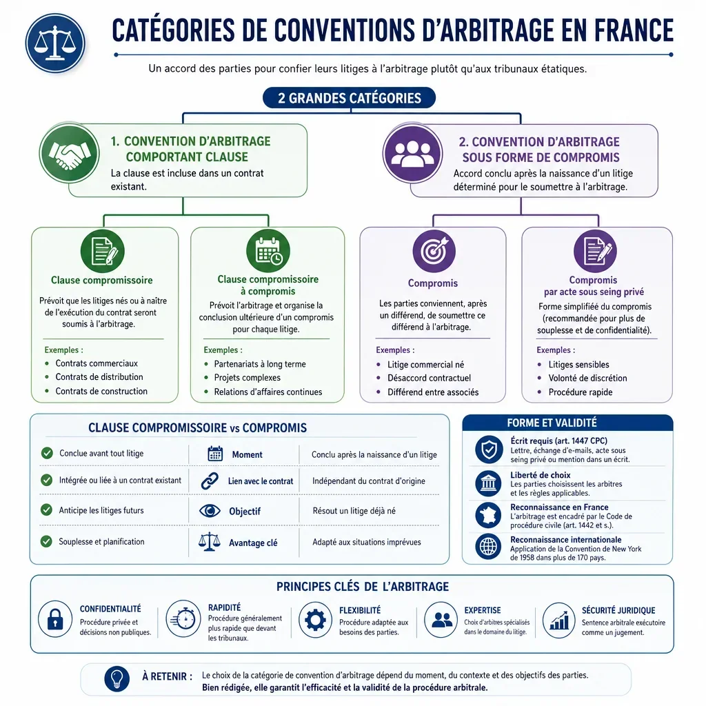 Catégories de conventions d’arbitrage