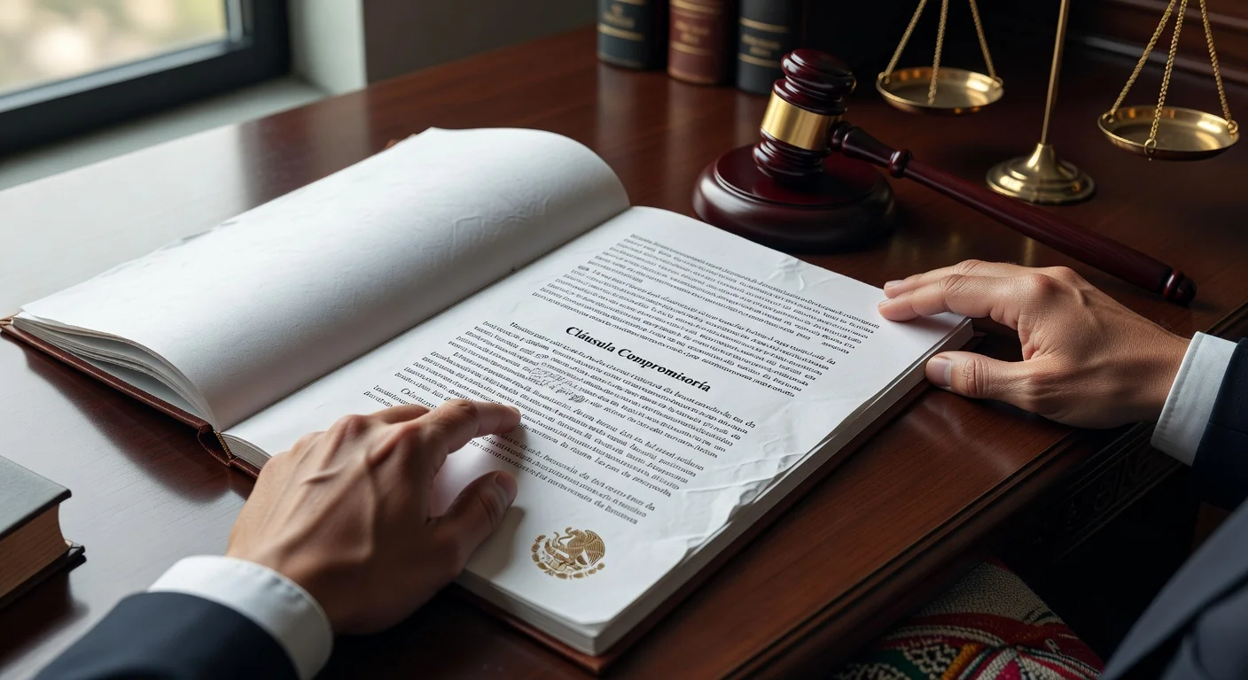 Arbitration agreement close-up view