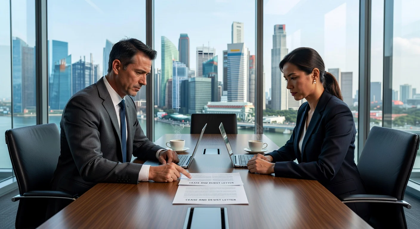 Business meeting discussing legal advice