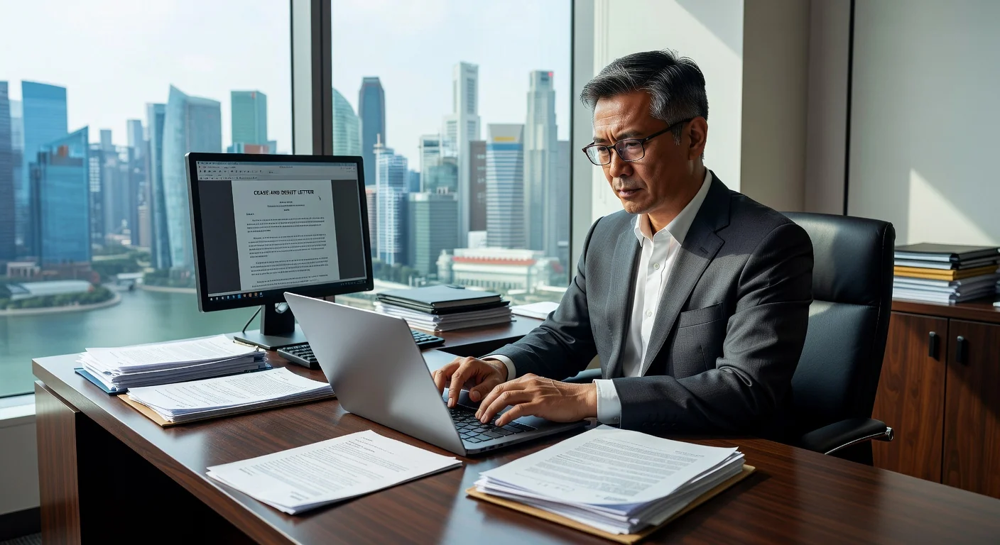 Professional lawyer drafting legal letter