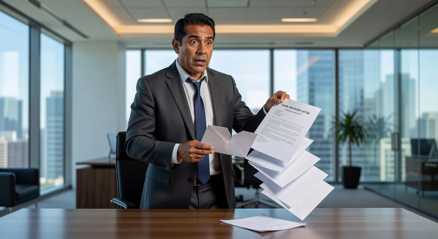 Business owner receiving legal notice