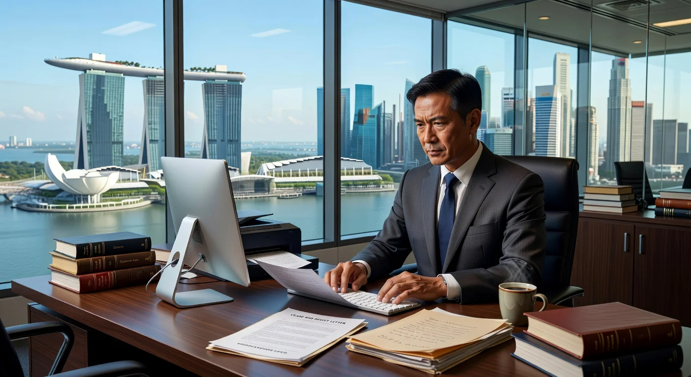 Professional lawyer drafting cease and desist letter