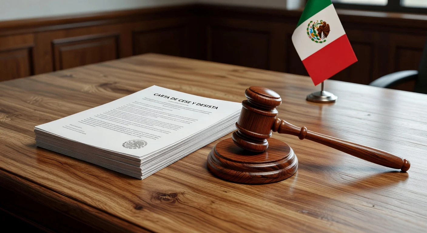 Court gavel and Mexican legal papers