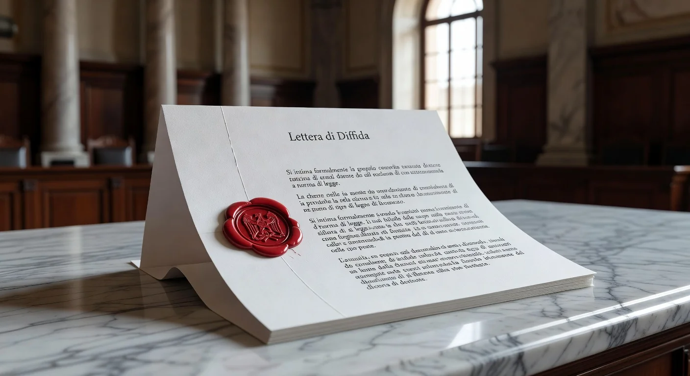 Official Italian legal letter sealed