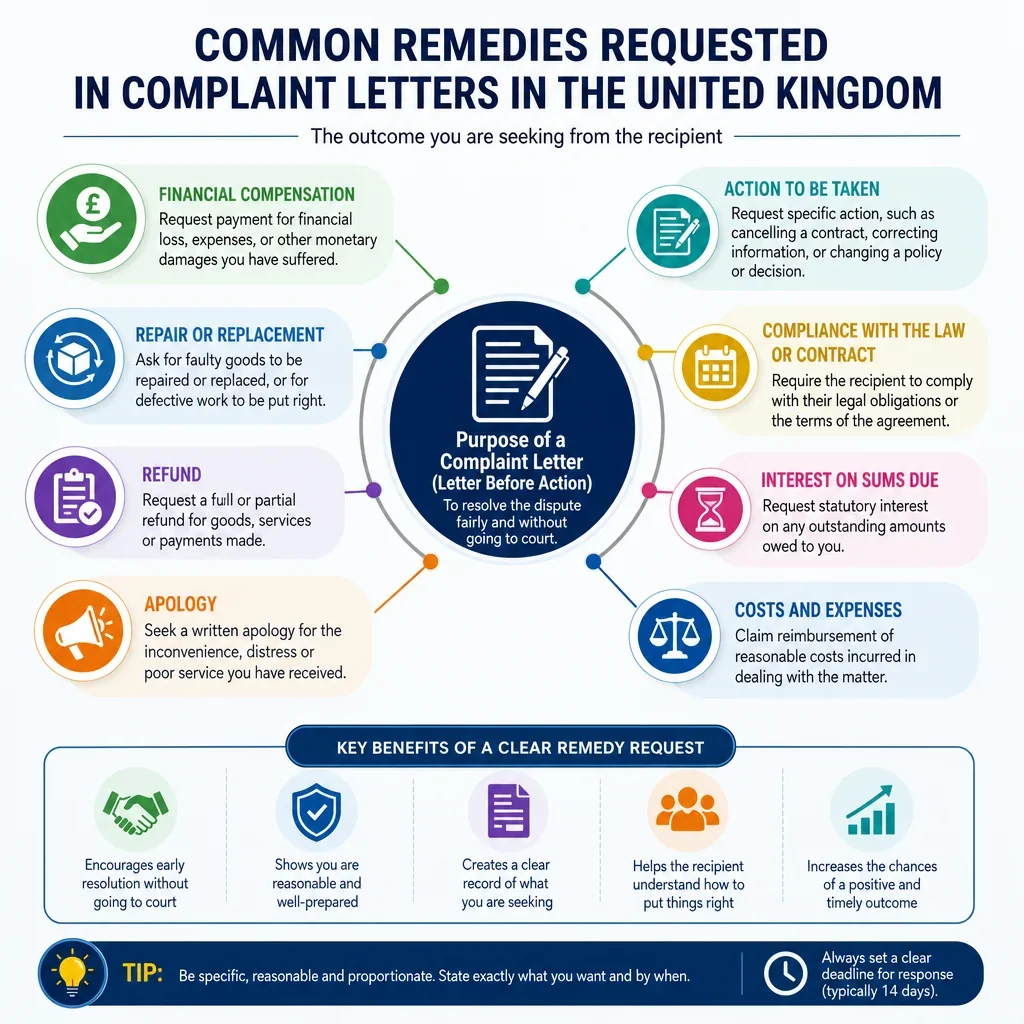 Common Remedies Requested in Complaint Letters