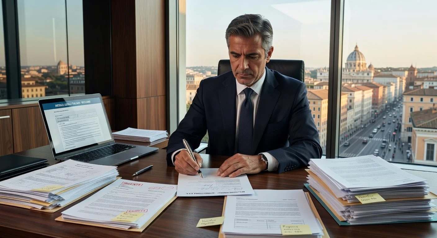 Italian business professional drafting complaint letter