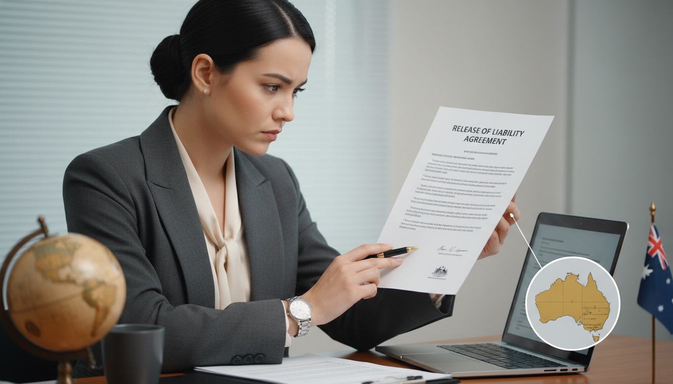 Business professional reviewing contract