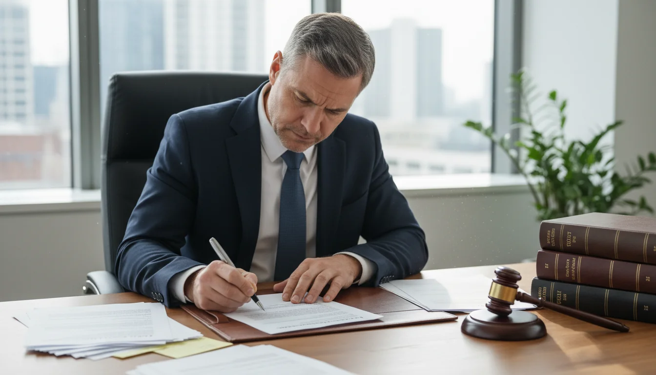 Adult signing legal document