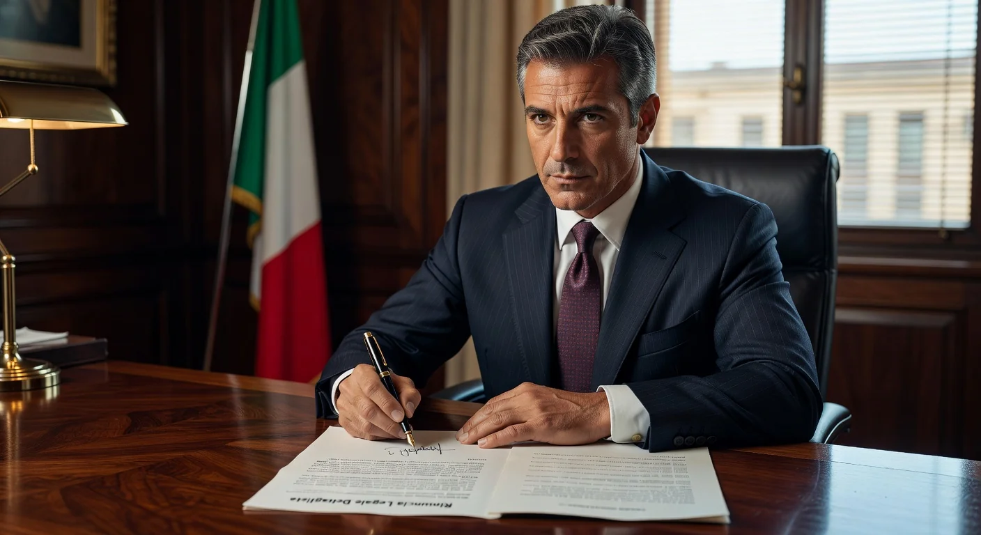 Italian legal document signing.