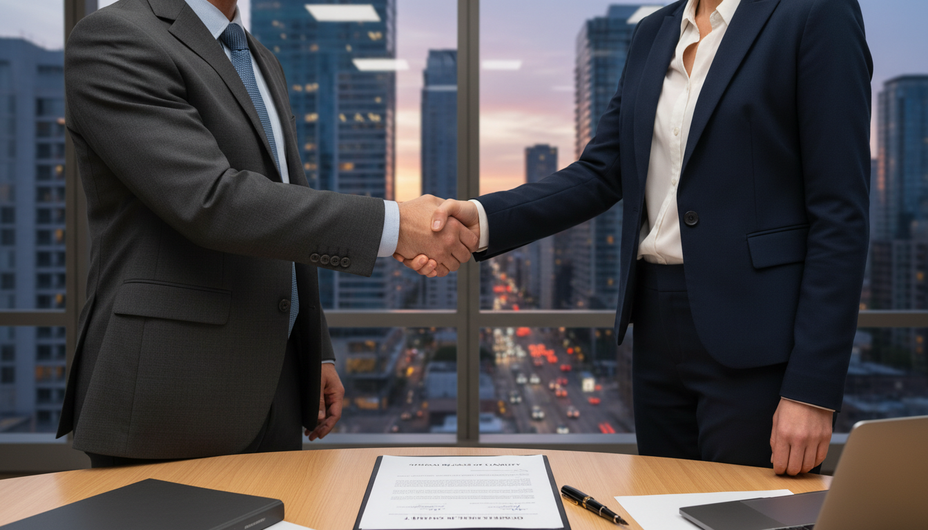 Handshake after liability agreement