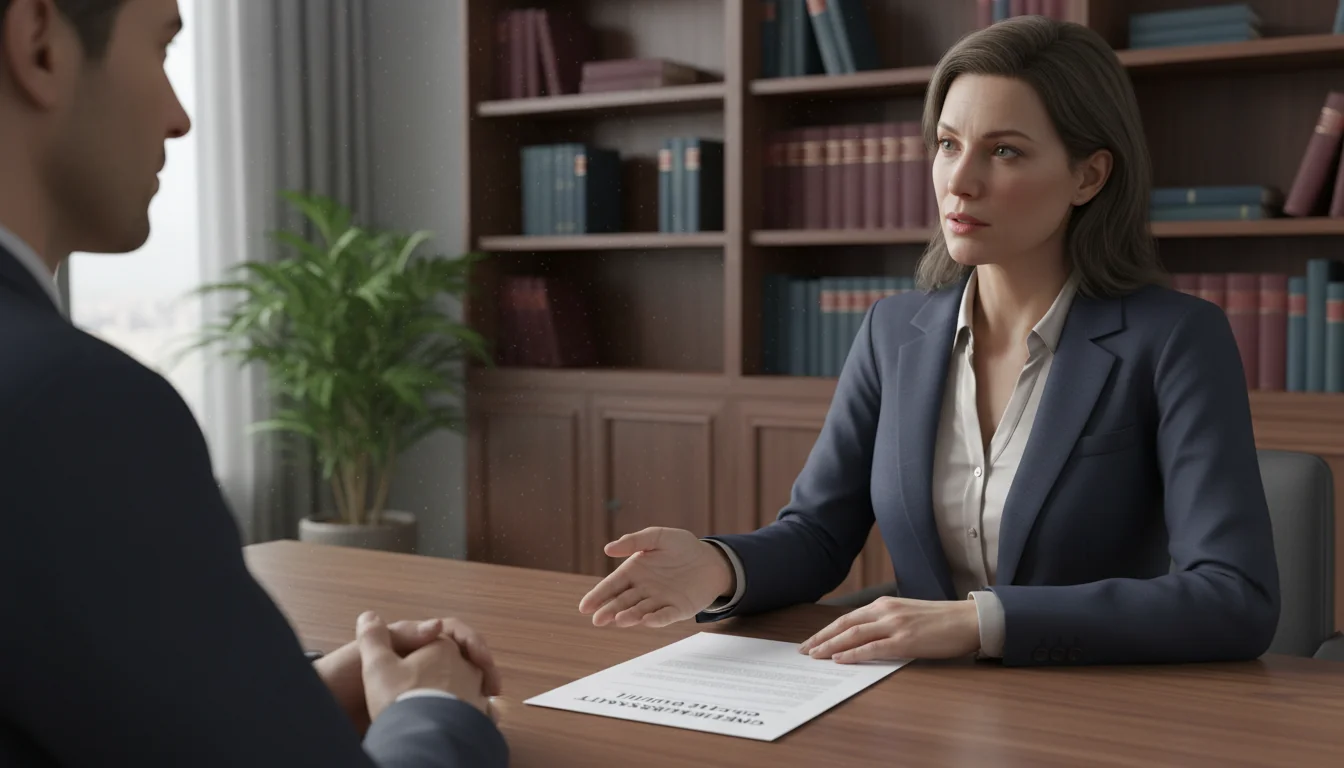 Lawyer explaining release document