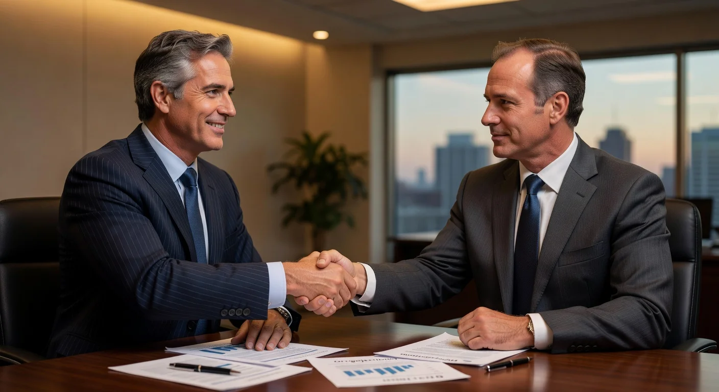Businessmen shaking hands in agreement