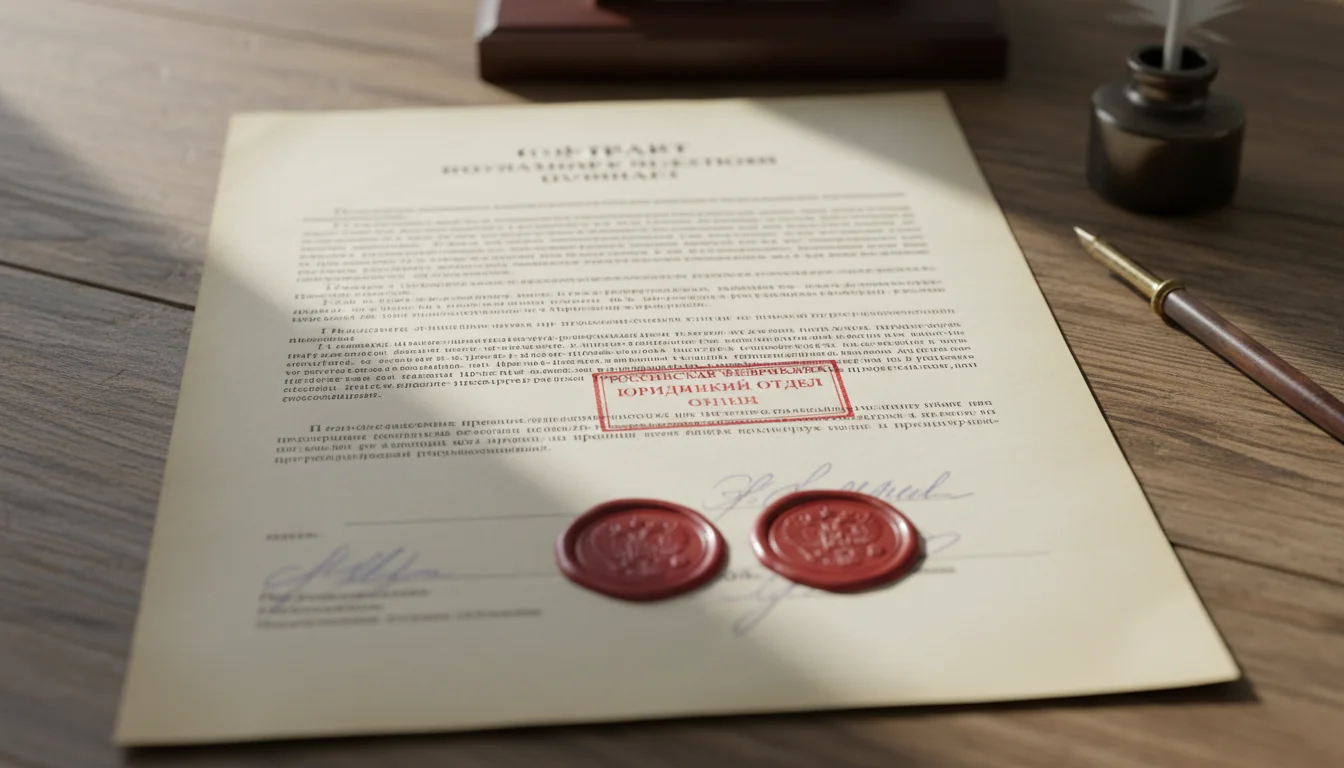 Russian legal document close-up