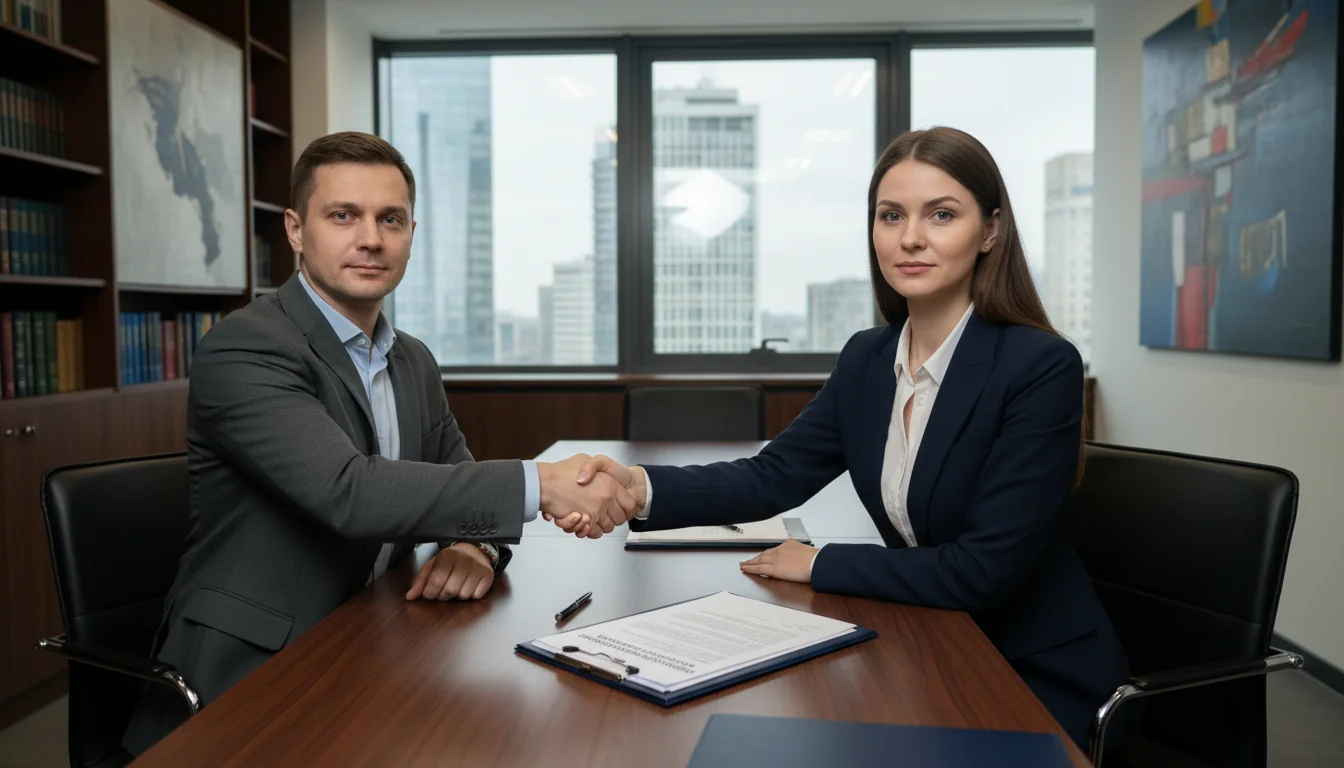 Signing Russian legal release form