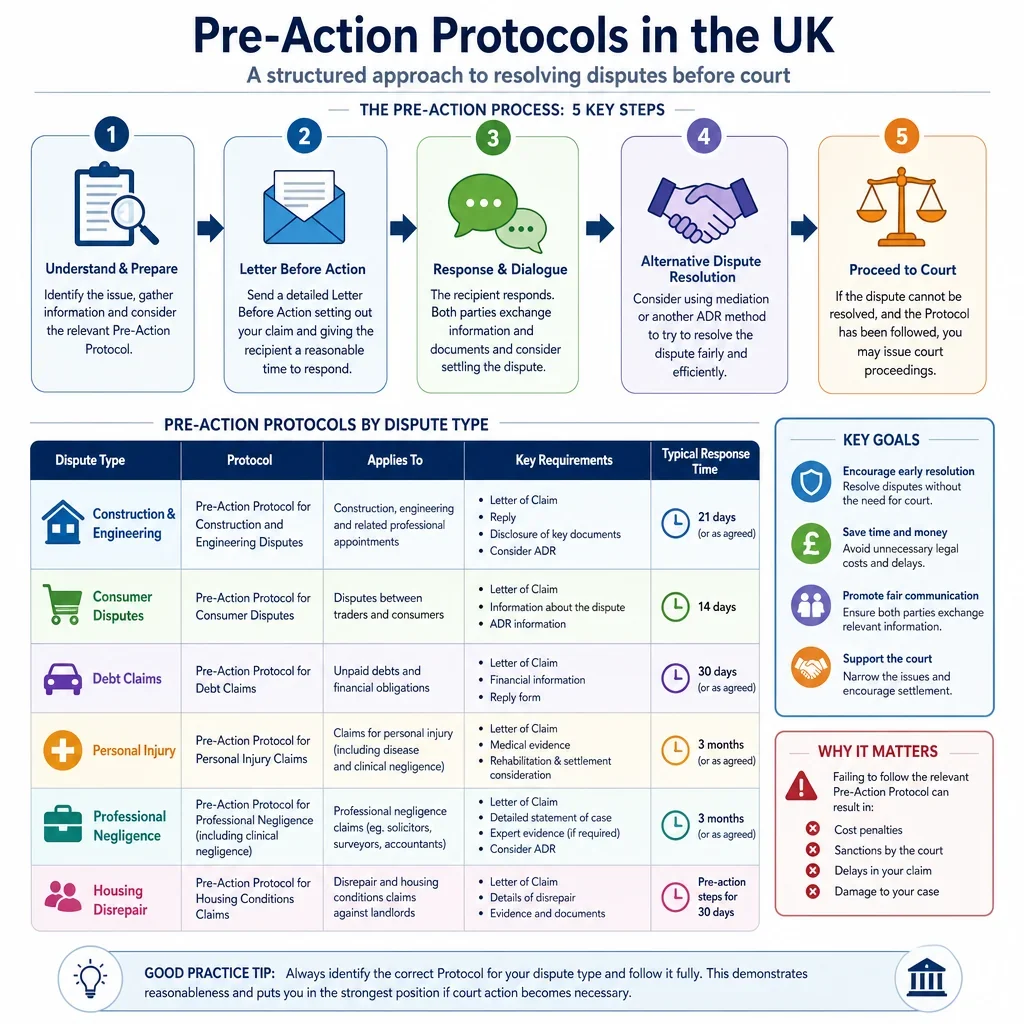 Pre-Action Protocols and Guidance by Dispute Type
