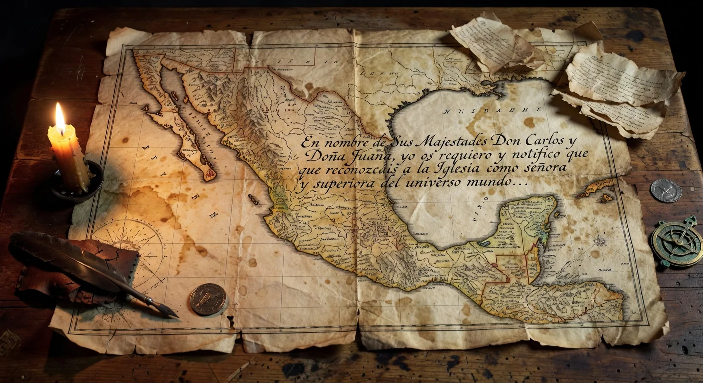 Colonial Mexico map with legal decree
