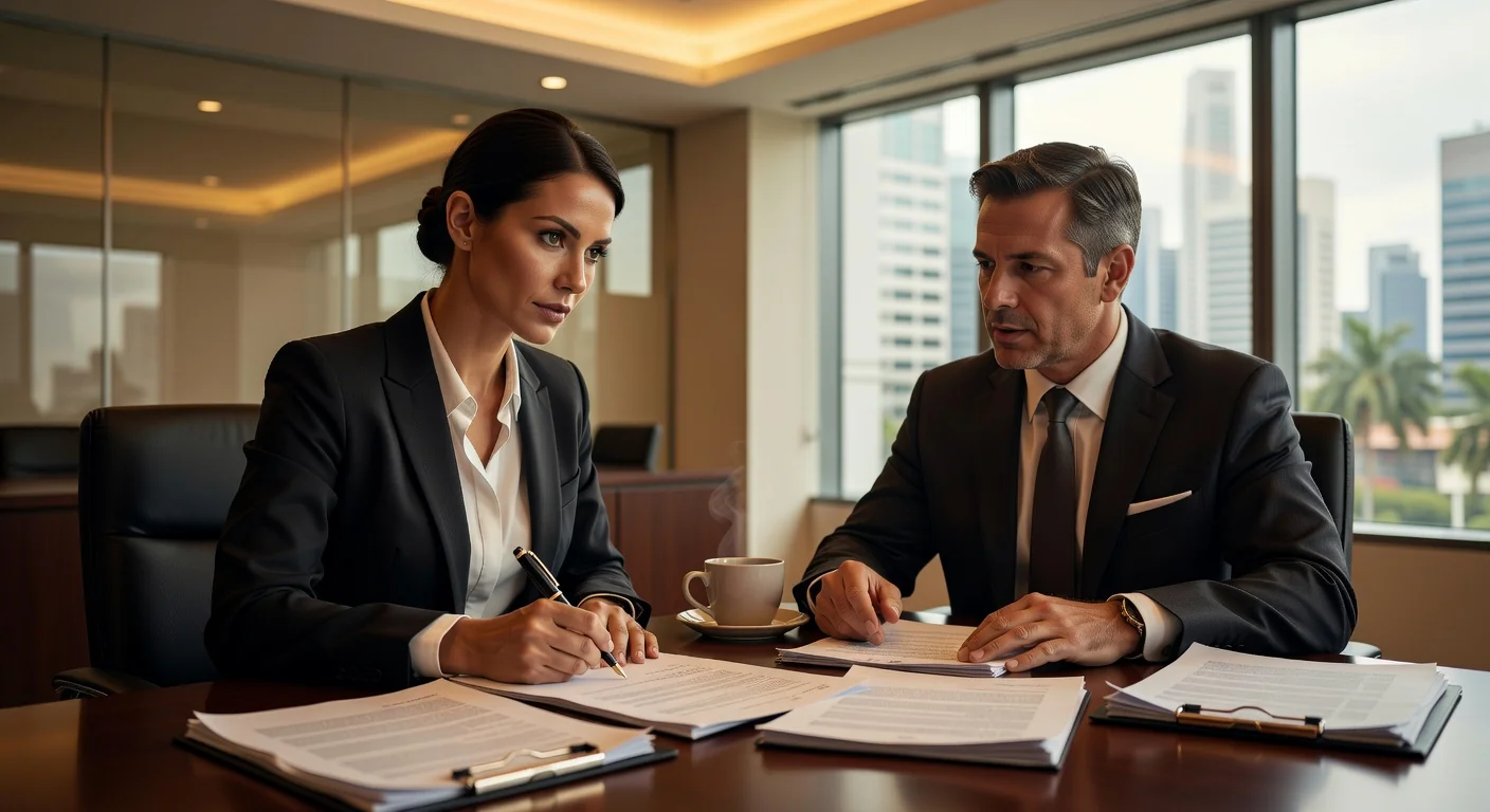 Client signing legal document