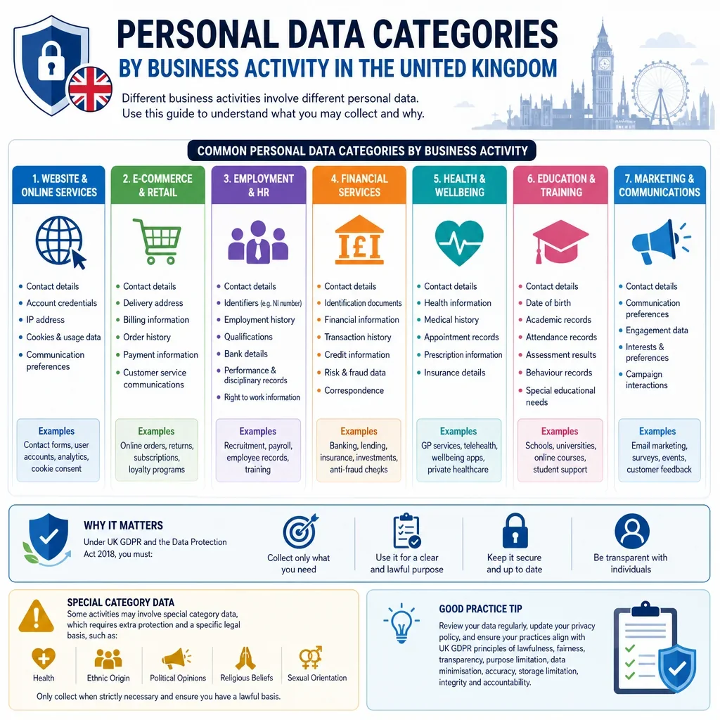 Personal Data Categories by Business Activity
