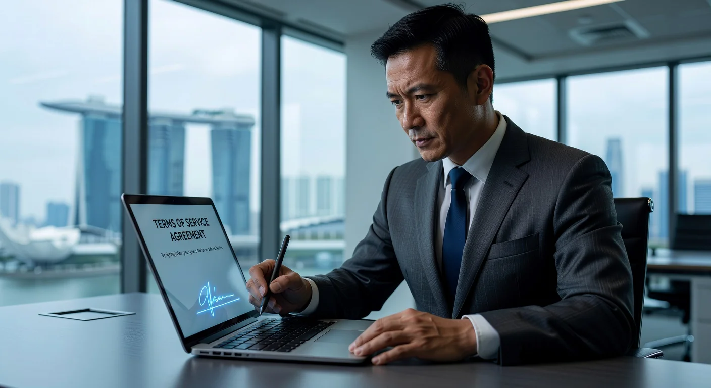 Adult signing digital terms agreement