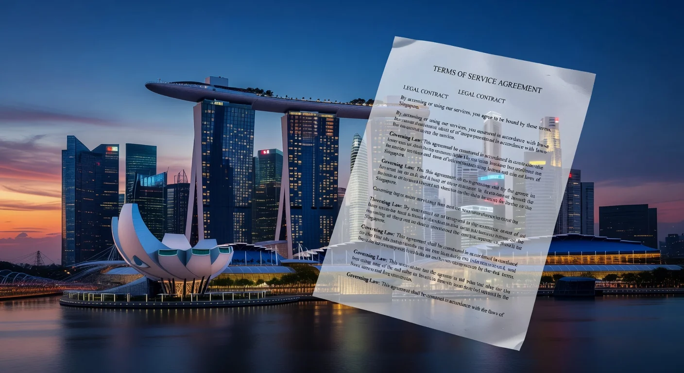 Singapore skyline with contract overlay
