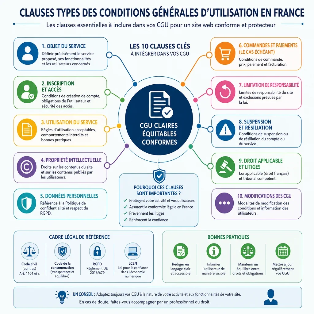 Clauses types des Conditions Générales d\u0027Utilisation