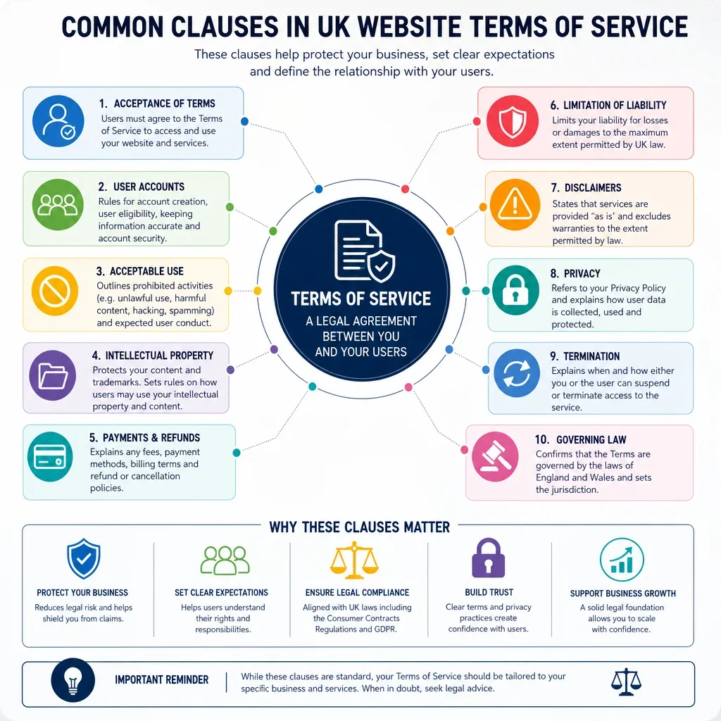 Common Clauses in UK Website Terms of Service