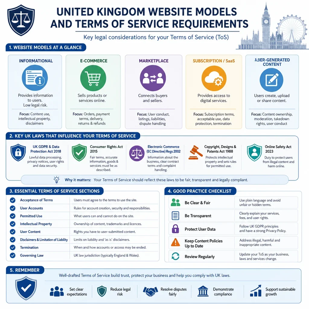 Website Models and Terms of Service Requirements